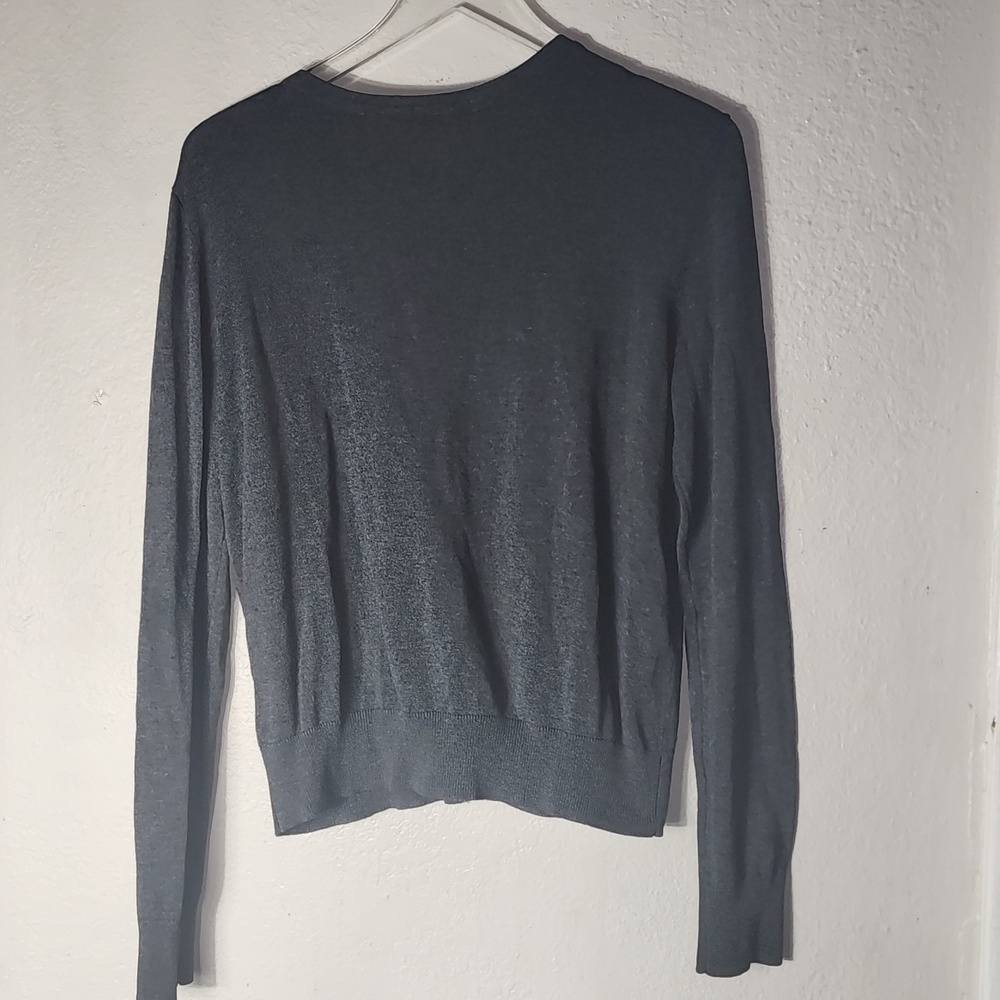 Women Button Down Gray sweather - Picture 2 of 3